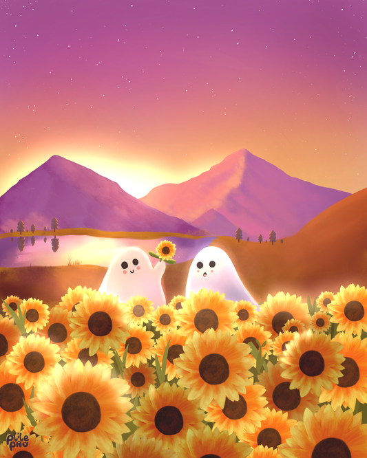 Dans les tournesols / Affiche illustrée