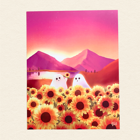 Dans les tournesols / Affiche illustrée