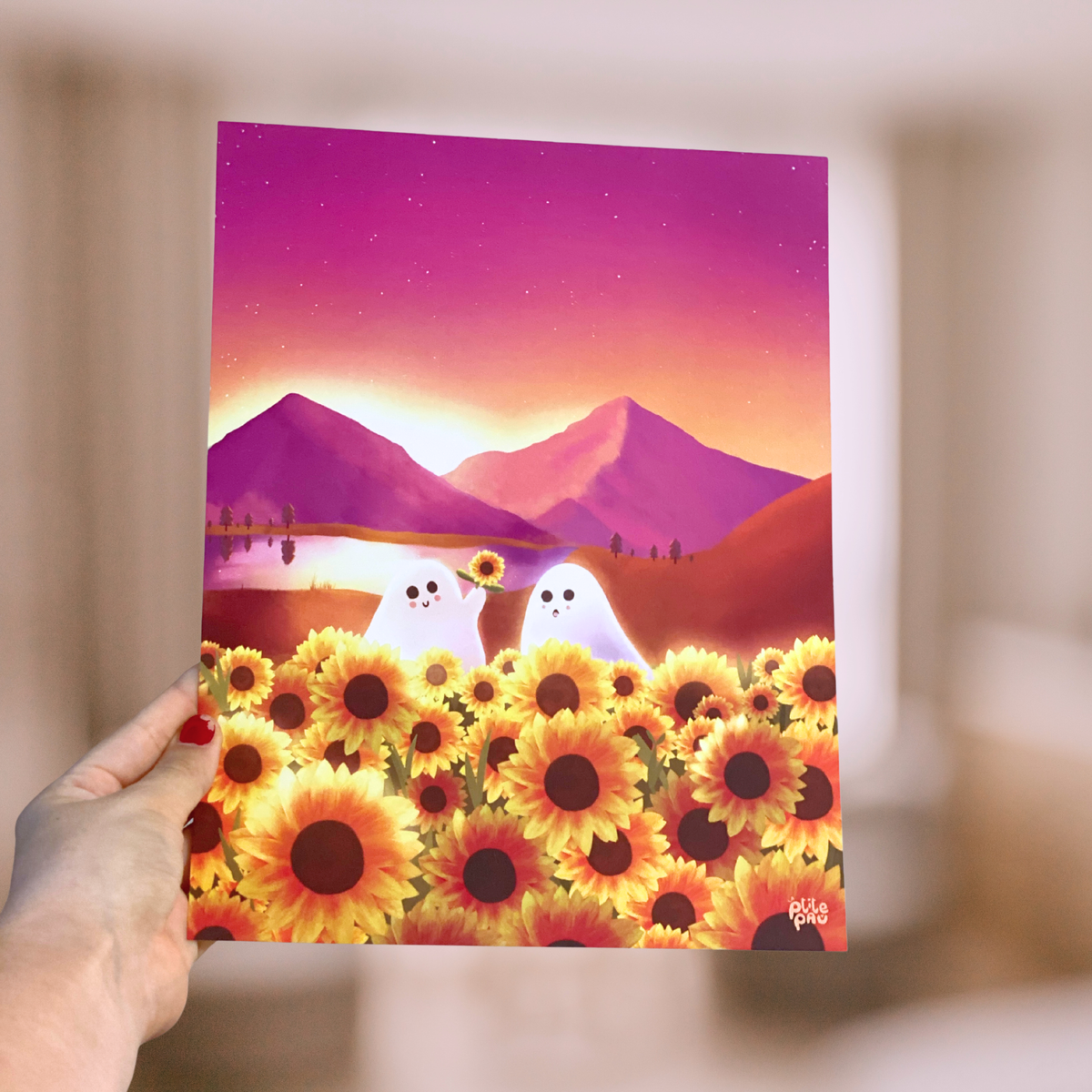 In the Sunflowers / Illustrated Poster